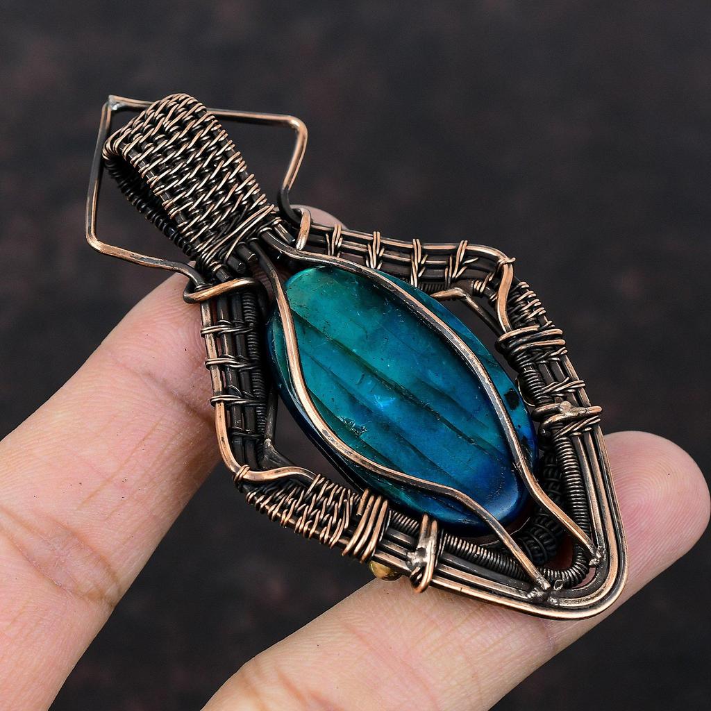 Неоновая вспышка лабрадорит кулон медная проволока обернутый драгоценный камень ювелирные изделия кулон ручной работы изумительные ювелирные изделия медная проволока обернутый кулон свадебные подарки