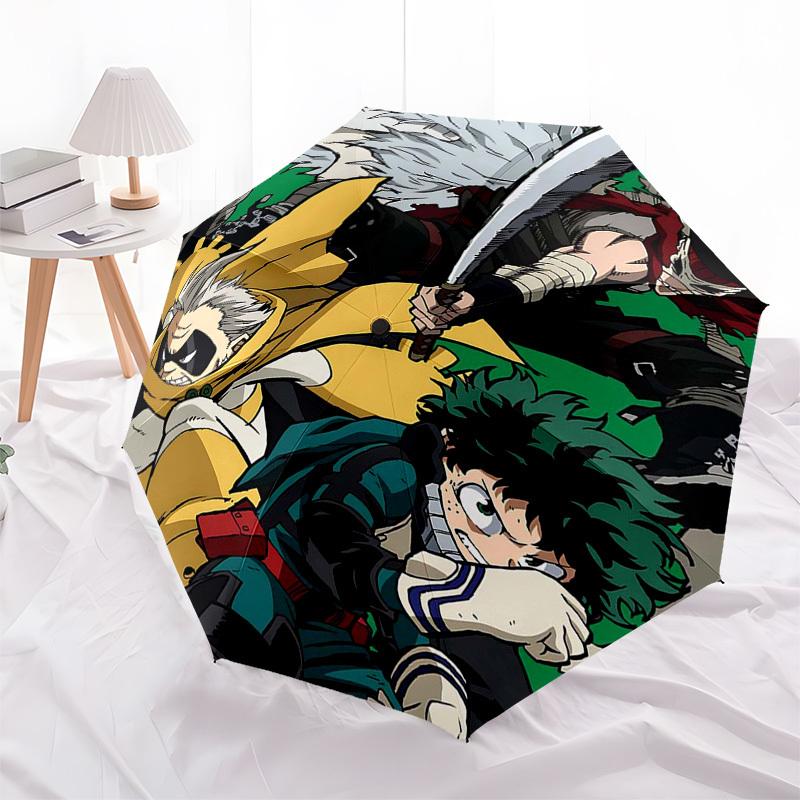 1pc My Hero Academia Automatic Opening Folding Umbrella with 8-Bone Iron Frame, Portable for Fans, Travelers, Everyday Use, Gift Idea.T045