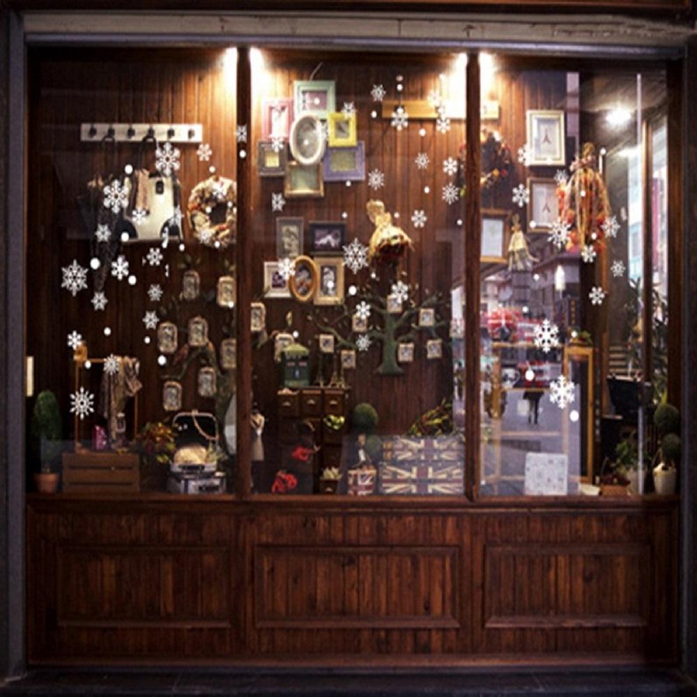 Christmas White Snowflakes Window Clings Decal Stickers Ornaments for New Year