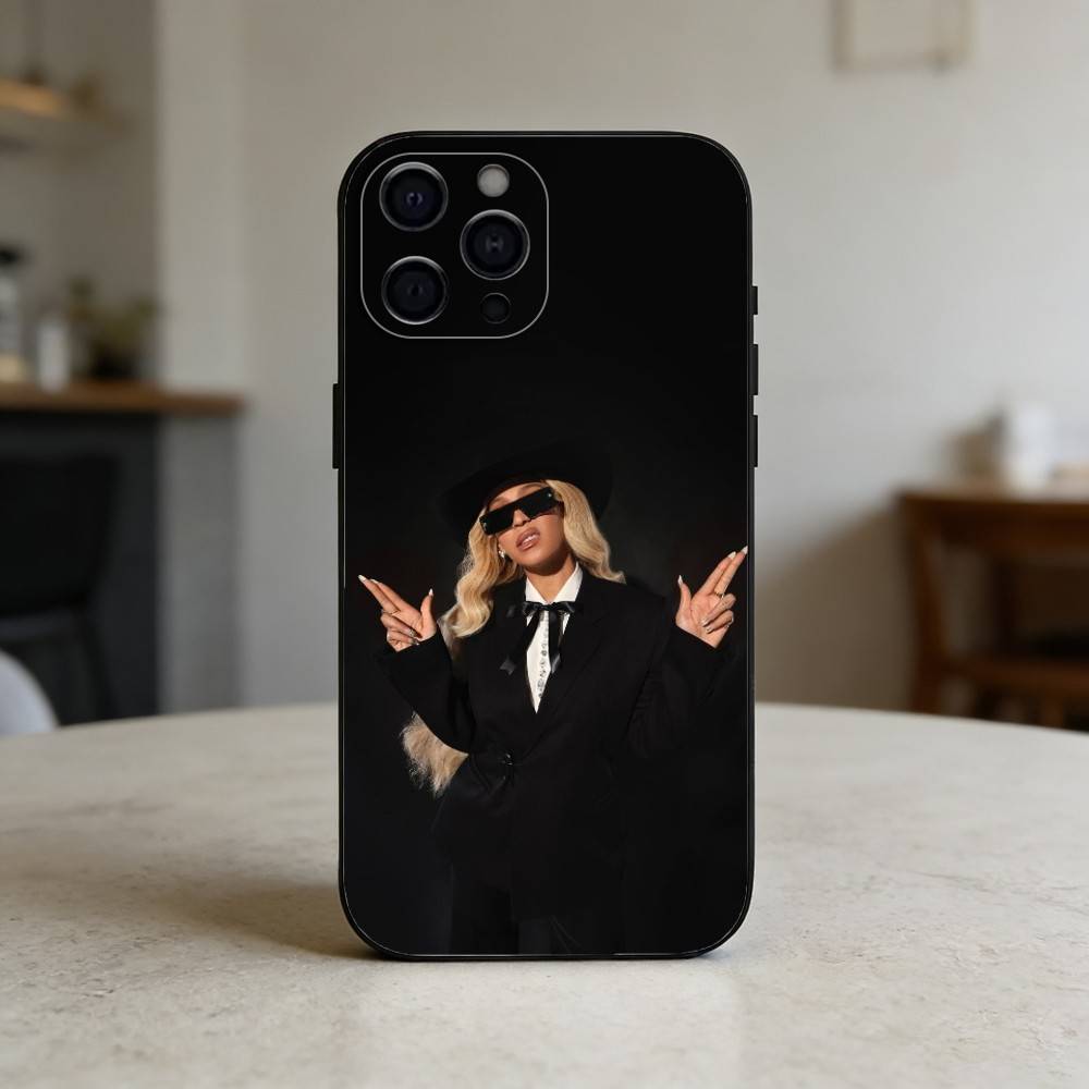 B-Бейонсе Ковбойский Чехол для Телефона Для iPhone 17,16,15,14,13,12,11 Plus,Pro Max,SE4 Мягкий Силиконовый Черный Чехол