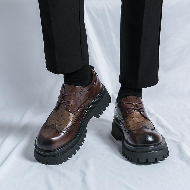 Модные мужские туфли-броги класса люкс в дизайнерском стиле на толстой подошве, элегантные и изысканные, популярная обувь для джентльменов, свадебная обувь