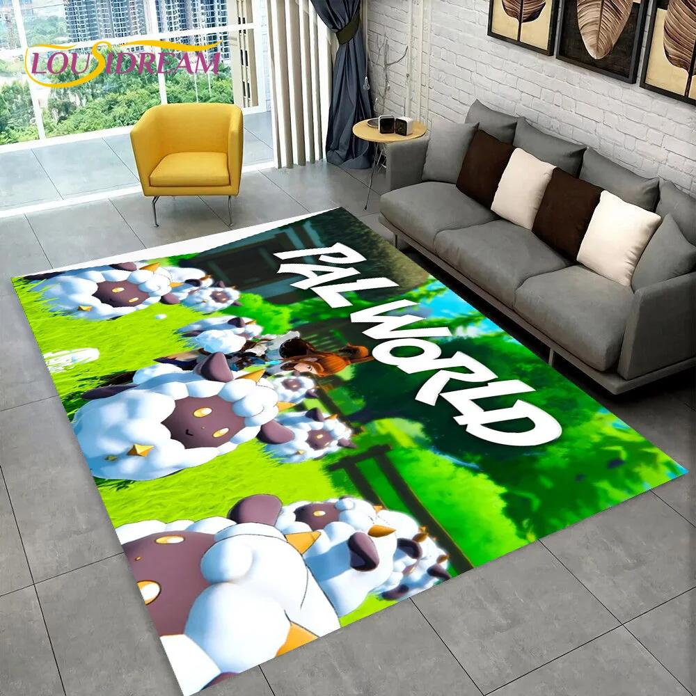 3D Мультяшный Ковер Palworld Игры Ковер для Дома Гостиной Спальни Дивана Прикроватный Коврик Декор, Детский Коврик Нескользящий Напольный Коврик Подарок