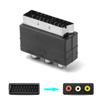 Video Phono Connector Audio Scart Male To 3RCA Female 21PIN Plug Adapter Input