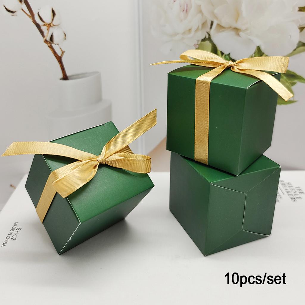 10/50 шт. зеленая квадратная коробка конфет, подарочная коробка, упаковочная коробка, вечерние, свадебные принадлежности, принадлежности для выпечки