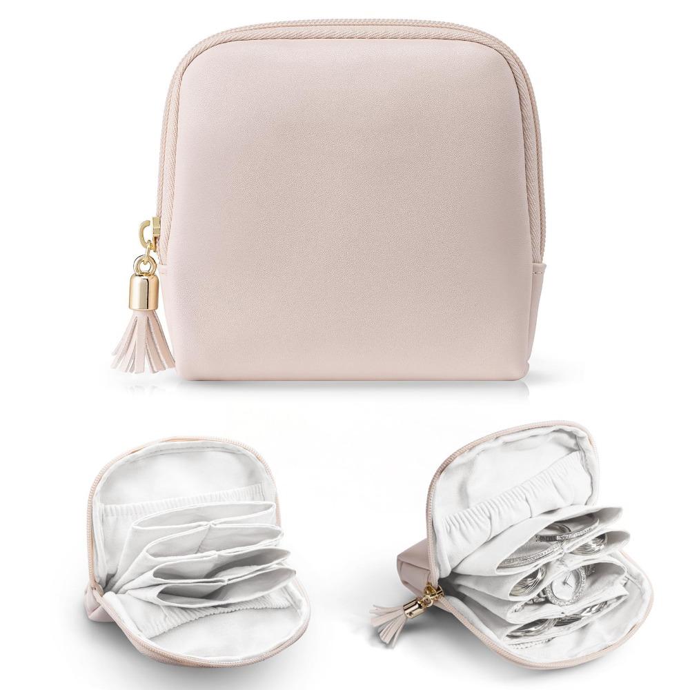 Earrings Bracelet Jewelry Packing Bag PU Leather Jewelry Holder Fashion Mini Cosmetic Bag Travel
