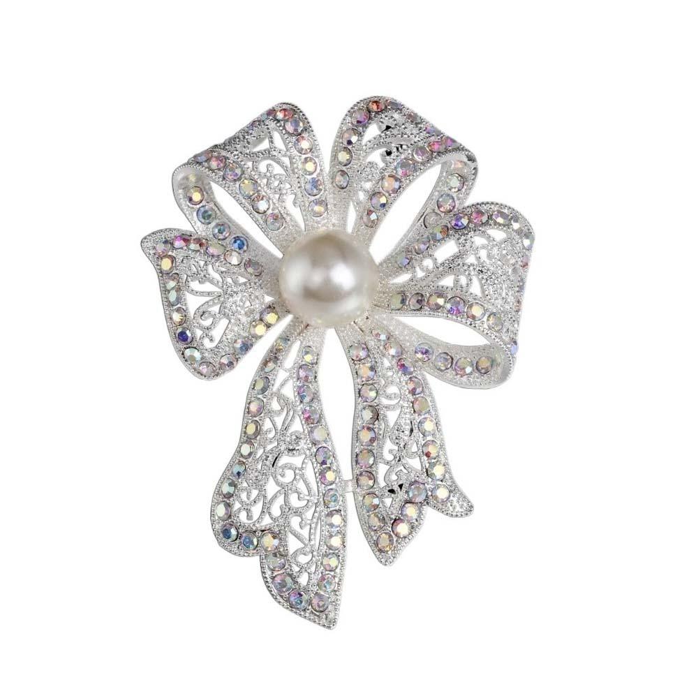 Vintage Fully-rhinestone Pin Corsage Ornament Black Brooch Clothing Accessories Bow Brooch Gift