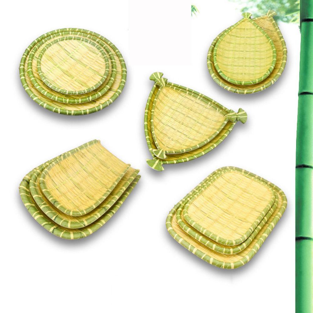Melamine Hot Pot Vegetable Plate Imitation Bamboo Weaving Vegetable Fruit Tray Barbecue Plate Home