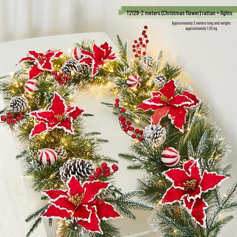 Christmas Snowflake Garland for Hotels, Malls, Windows, Doors & Stair Handrails
