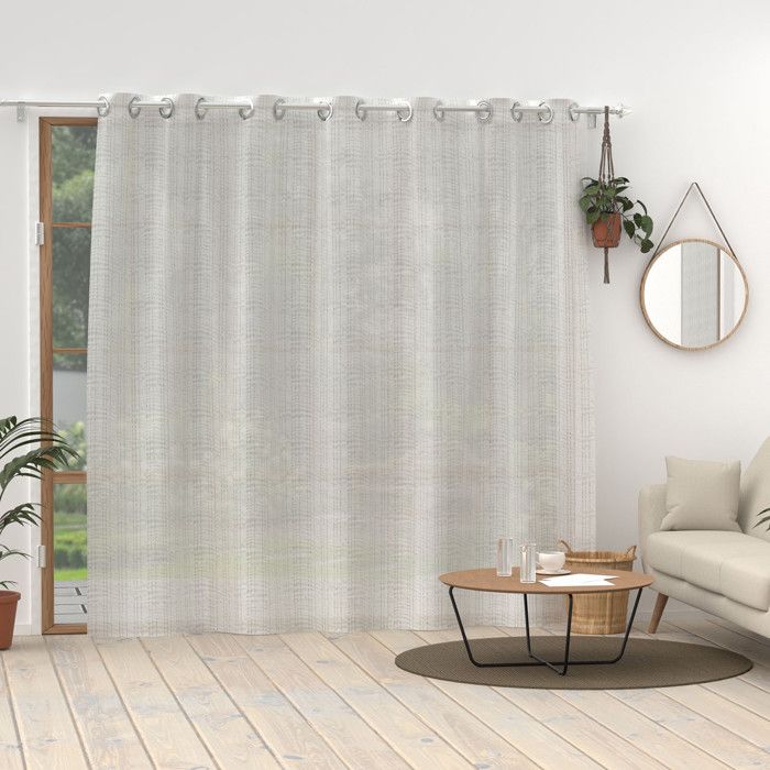 Eyelet Curtain for Bay Window 280x250 Cm BELLA Silver, by Soleil D'ocre