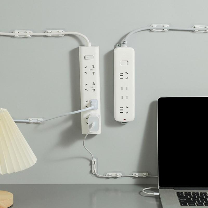 10pcs Cord Wire Organizer Cable Finishing Desktop Cable Holder Device Clipper for Bathroom Wall Door Tile Glass Fixing