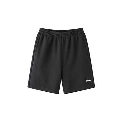 Li Ning однотонные вышитые спортивные повседневные шорты с логотипом, мужские шорты черного цвета AKST637-1