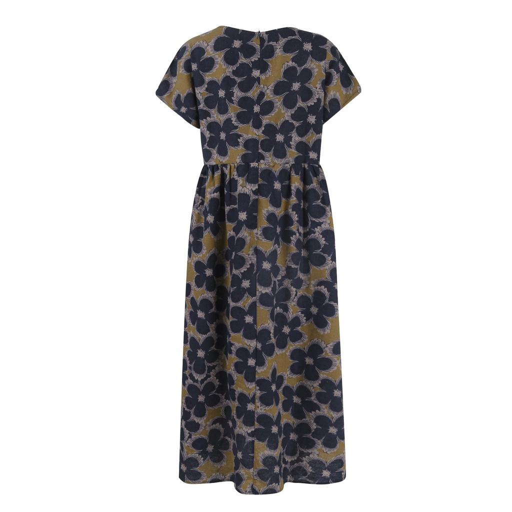 Модное женское свободное летнее платье из хлопка и льна без рукавов с круглым вырезом и принтом