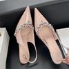 Fashion Rhinestone Buckle Strap Women Pumps Sexy Pointed Toe Patent Leather High Heels Fashion Slingbacks Heels Sandals Party Prom Shoes