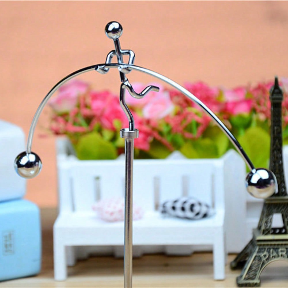 Балансирующая скульптура из нержавеющей стали для украшения рабочего стола в офисе - динамическая подъемная статуя, уникальный коллекционный подарок, многофункциональная для использования в помещении и на открытом воздухе