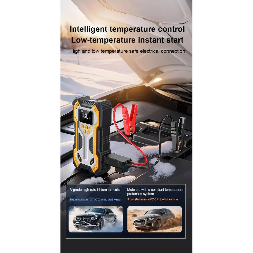 30000mAh 7000A Car Jump Starter & Air Compressor 150PSI, LCD Screen Portable Power Bank Booster for Gas/Diesel