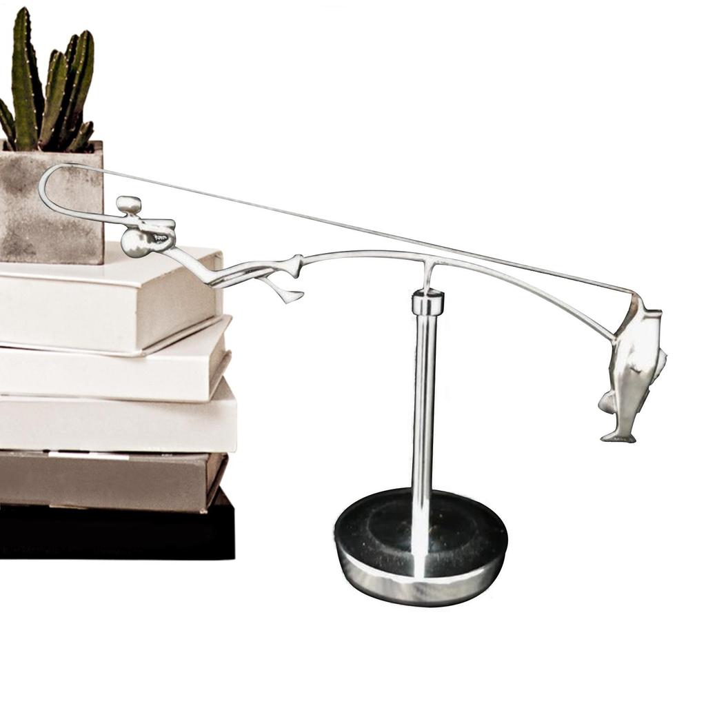The Fisherman Balancing Sculpture Fishing Sculpture Balance Art For Your Space Home Office Desk Decoration Balancing