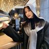 Women's Hooded Knit Shawl & Scarf: Dual-Use Korean-Style Wrap for Autumn/Winter Warmth