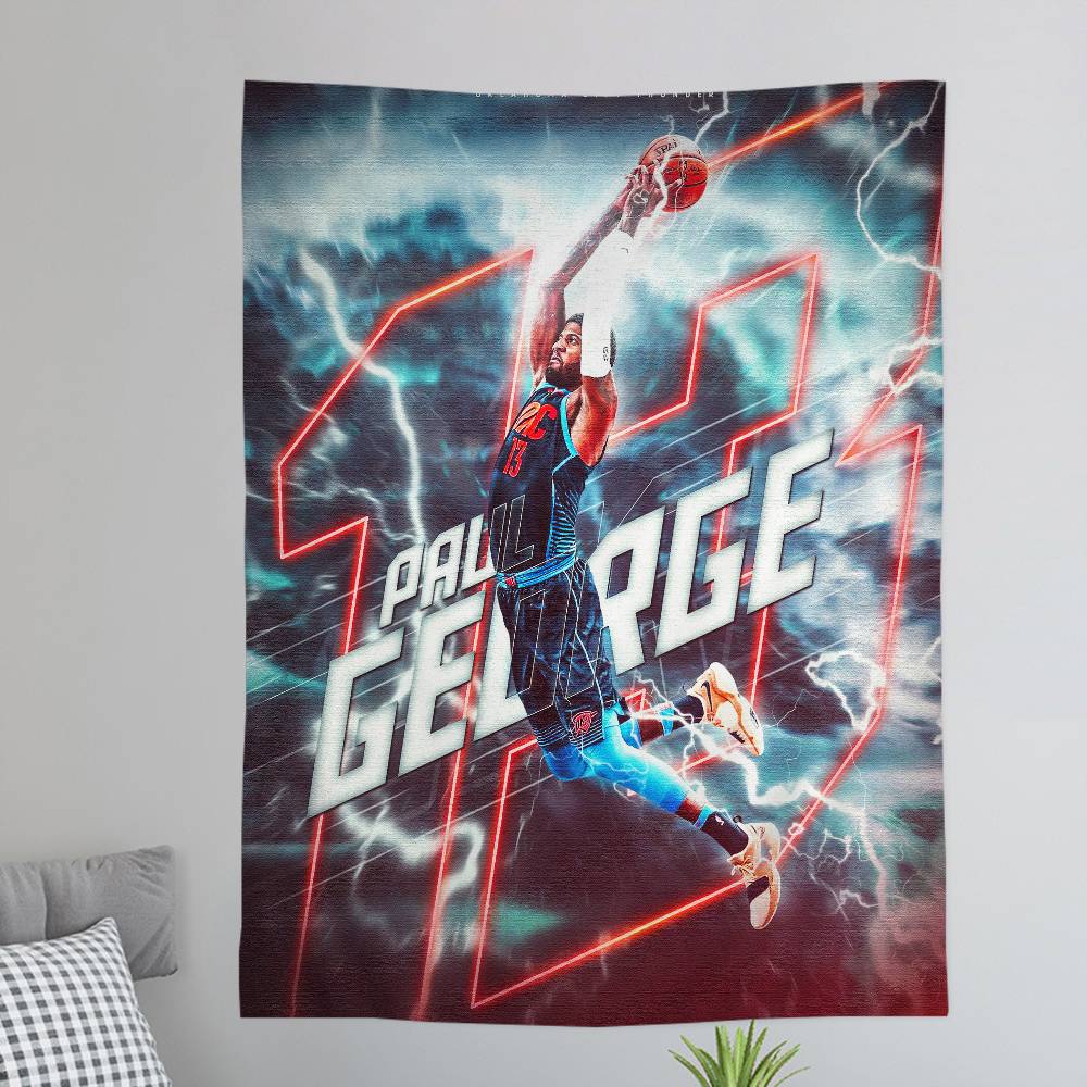 Basketball Player Paul George Chart Tapestry for Living Room Home Dorm Decor Art Home Decor