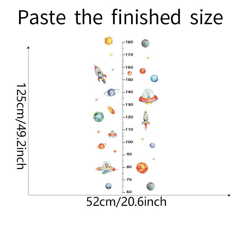 Наклейки на стену "Ракета в космосе", Мультяшные планеты, Ростомер, Декор для детской комнаты, Детской