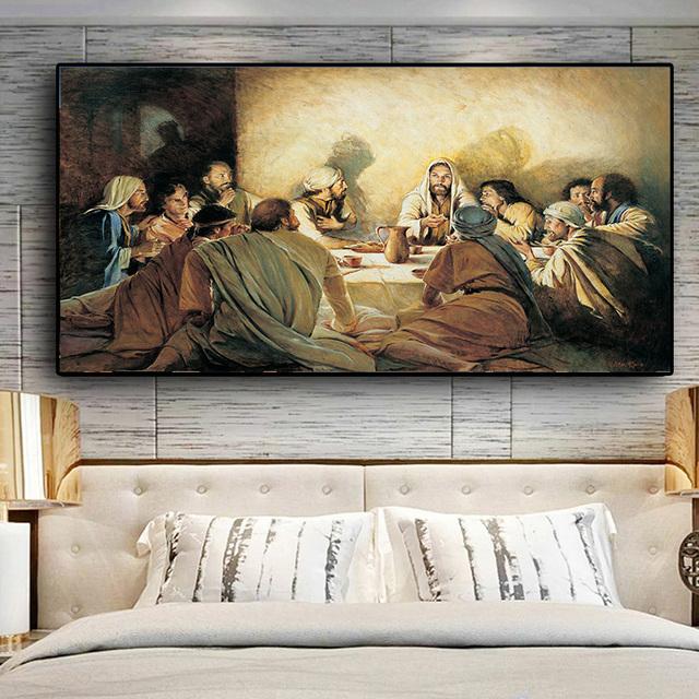 Last Supper Reproductions Canvas Painting Christian Posters and Prints Street Wall Art Pictures Living Room Home Decor No Frame