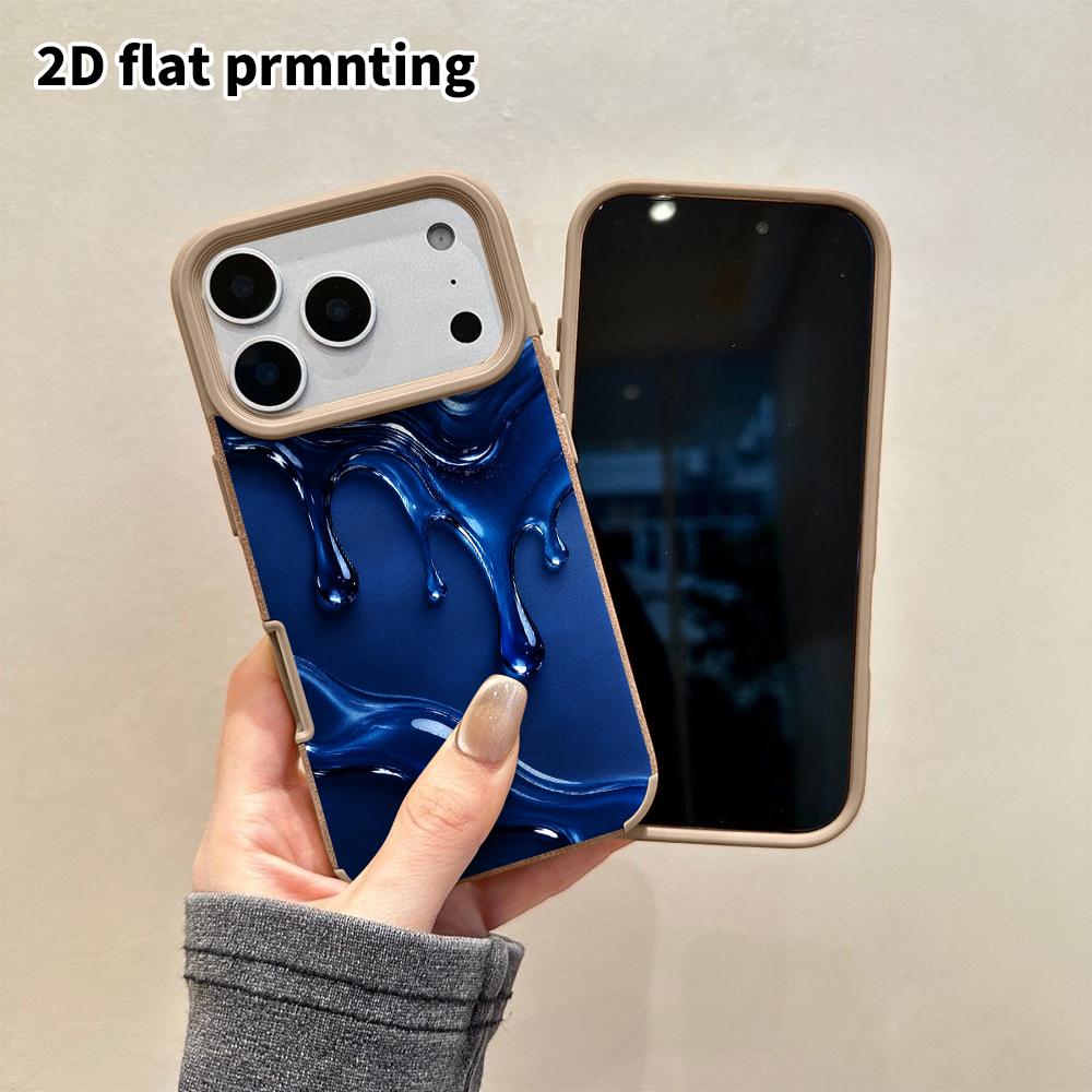 Phone Case: 2D flat lambskin suitable for iPhone 18 17 16 15 14 13 Pro protective case, fluid liquid, Christmas and Halloween gift