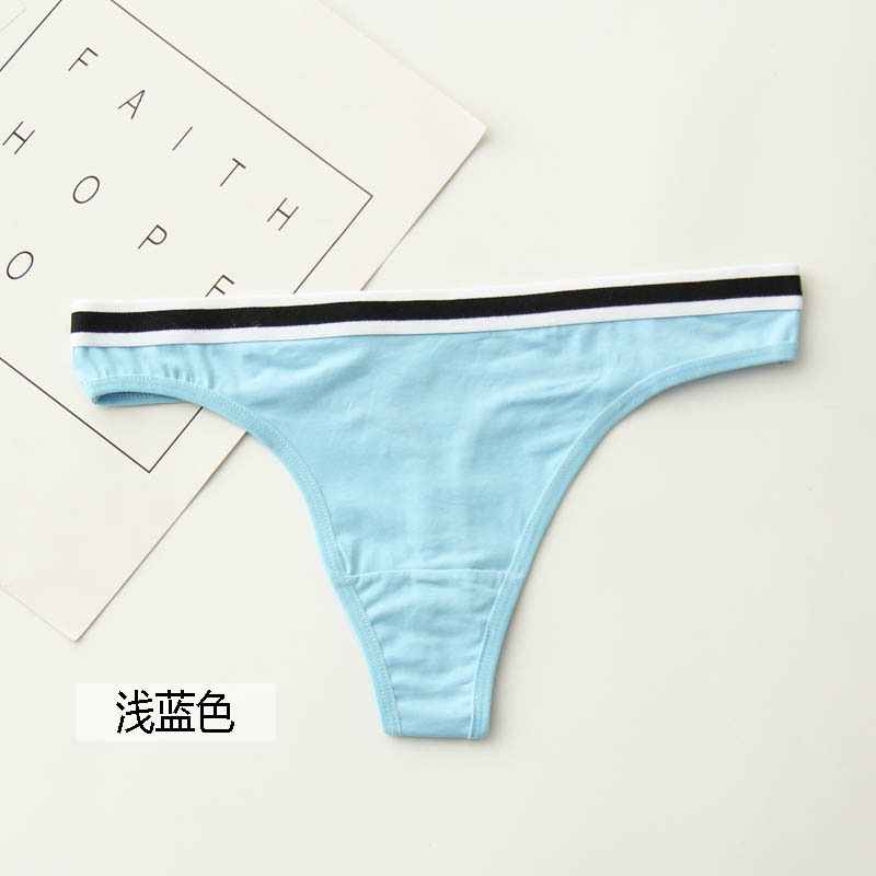 Женские спортивные стринги с Т-образным вырезом и эластичным поясом в полоску, женское хлопковое нижнее белье, трусики с низкой посадкой, женское нижнее белье