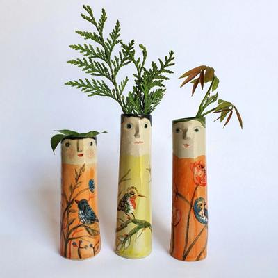 Вазы Bohemian Spring Family Bud с характерными вставками, расписанными вручную, вазы Spring Bud, вазы в стиле Bohemian, декор для гостиной и дома