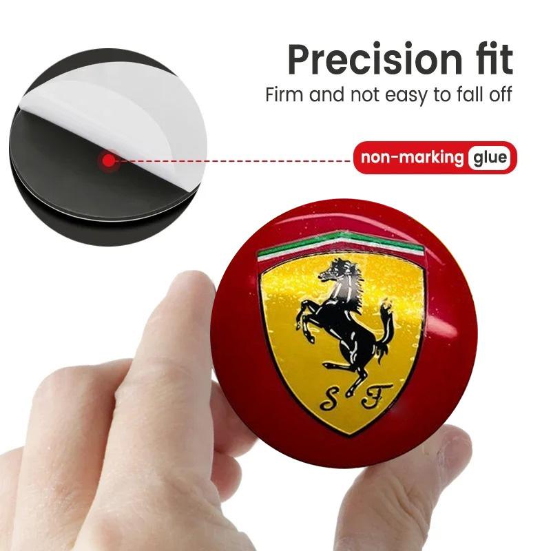 New 4PCS/Set For Ferrari Horse Donkey Badge Emblem Car Wheel Hub Center Cap Rim Cover Decoration Stickers Accessories TH8