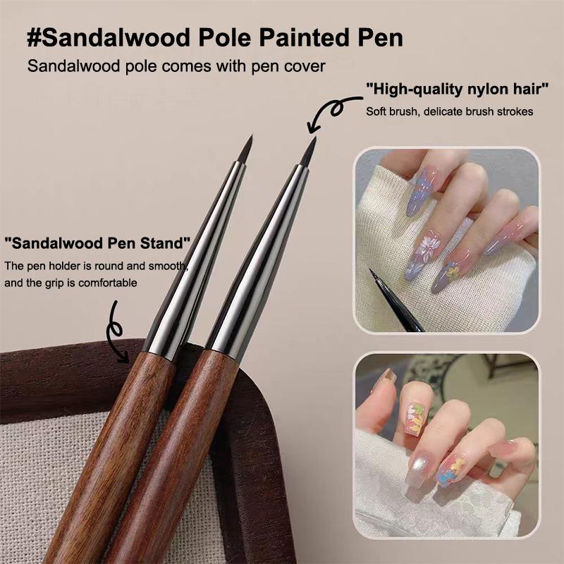 Сандаловое дерево Кисть для УФ-геля для ногтей Кисть-лайнер для нейл-арта Ручка для рисования цветов Инструмент для маникюра