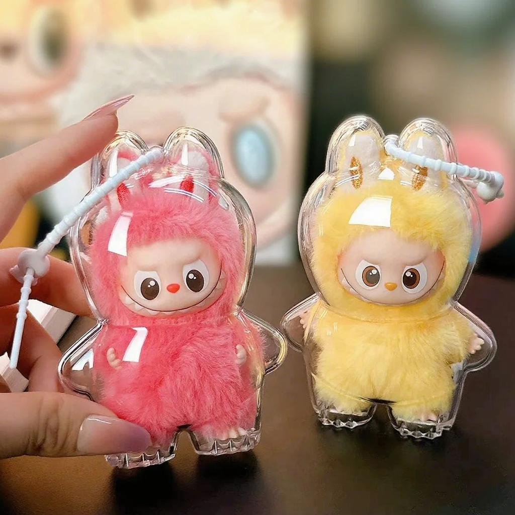 Прозрачный чехол для Labubu Mini, пылезащитный чехол для Labubu V4, значок The Monster для серии Love, аксессуары для плюшевой куклы
