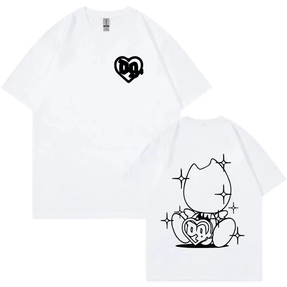 Men Y2K Cotton T-shirt Hiphop Harajuku Letter Print Retro Top Grunge Goth Streetwear Tee Punk Oversized Short Sleeve T-shirt