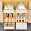 Pull Out Cabinet Organizer Fixed with Adhesive Nano Film Sliding Drawer Pantry Shelf for Kitchen Pantry Bathroom Storage