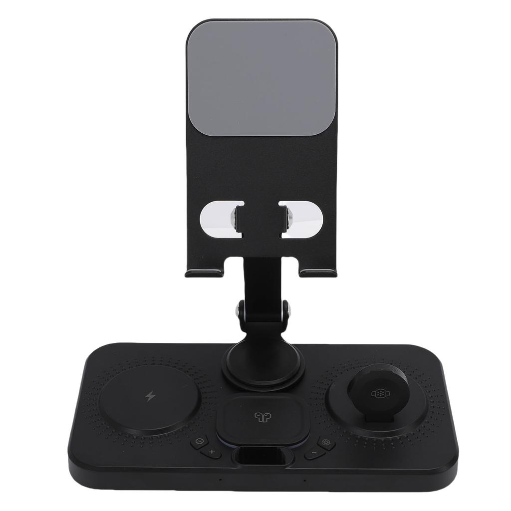 Беспроводное устройство 6 в 1 для устройства с будильником и 6-цветной подсветкой, 15 Вт, складная проводная зарядная станция