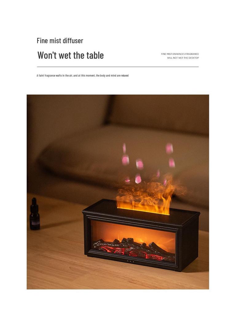 Seven-Color LED Flame Aroma Diffuser Humidifier for Home and Office