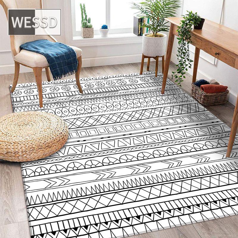 Moroccan Gray Geometric Carpet for Living Room and Bedroom