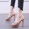 Лето 2025 Женские Сексуальные Босоножки на Высоком Каблуке и Платформе с Открытым Носком