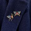 Vintage Pearl Enamel Butterfly Brooch for Cheongsam Hanfu 