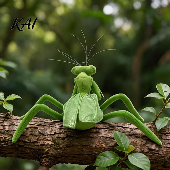 Fun Room Accessory Realistic Mantis Stuffed Animal Plush Toy, Bendable Leg Praying Insect for Boys Girls Figure, Cute Doll Decor, Novelty Gift