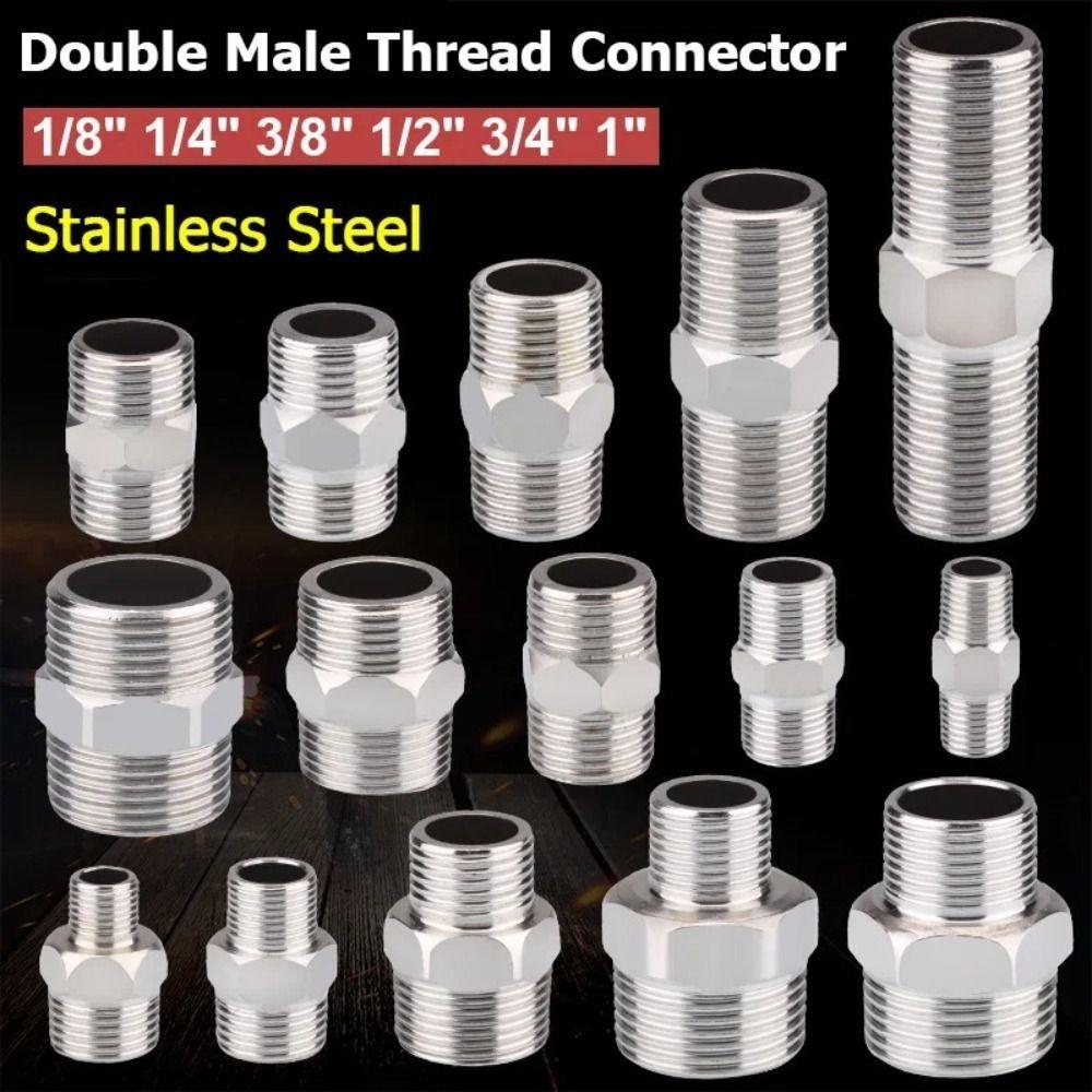 201 Stainless Stainless Steel Hex Nipple Thickened Hex Nipple Union  Water Oil Air