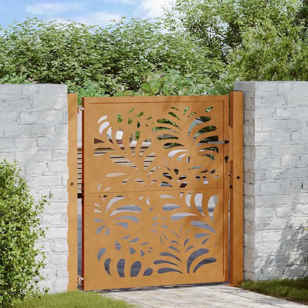 Garden Gate 100 x 100 cm Weathering Steel Wavy Design