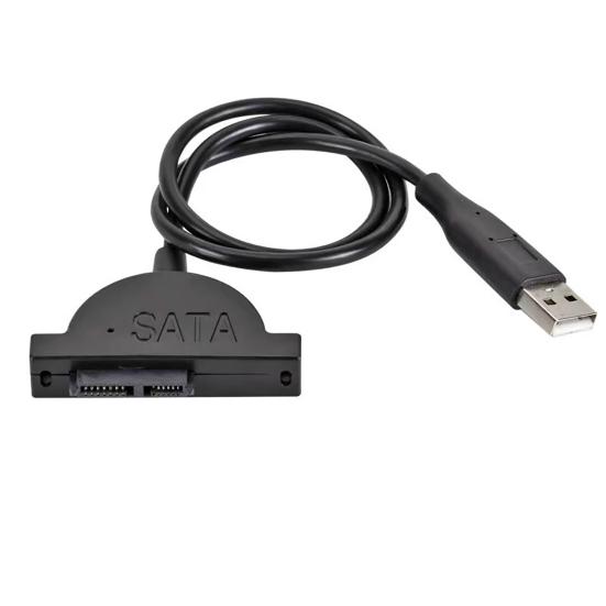 USB 2.0 To 7+6 13-Pin SATA Adapter Cable for Laptop Compact Disc DVD ROM Drive 480Mb/s High Speed Transfer DVD Optical Drive Convertor Cord