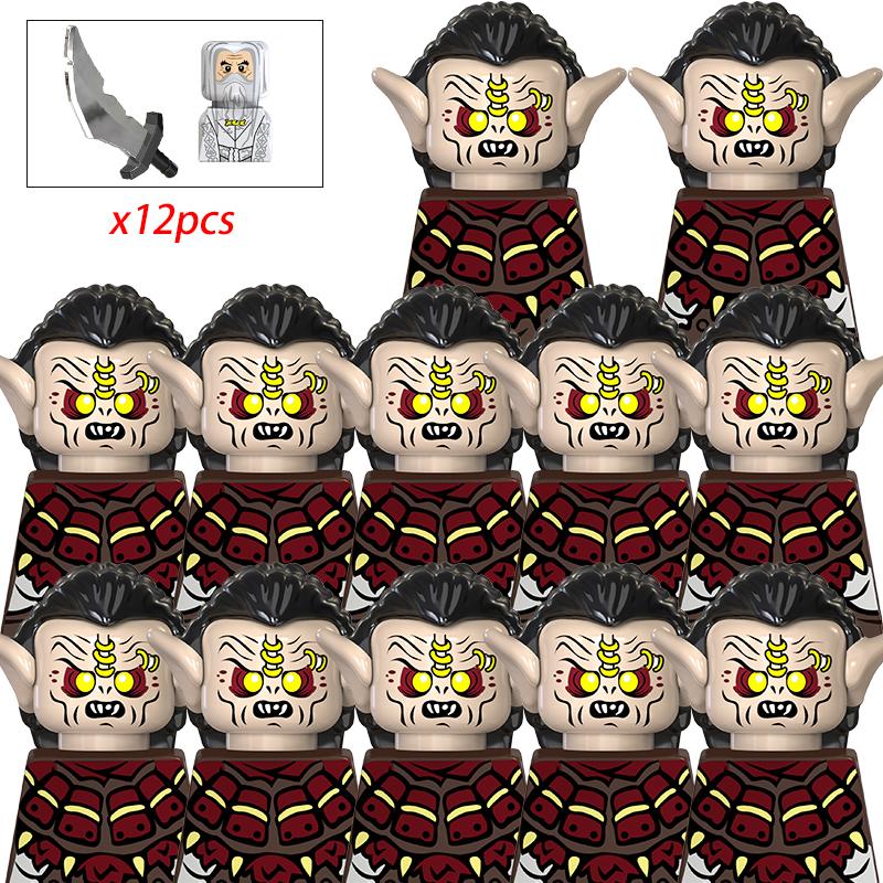 Средневековый лотр Фигурки Орк Солдаты Разбойник Варгр Волк Слон Маунт Рыцари Строительные блоки Кирпичи Игрушки для детей Подарки