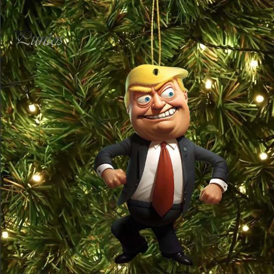 1/9 шт. Рождественский орнамент Трампа, акриловое украшение для рождественской елки, забавные аксессуары для автомобиля Трампа для сторонников Трампа, декор для офиса и дома