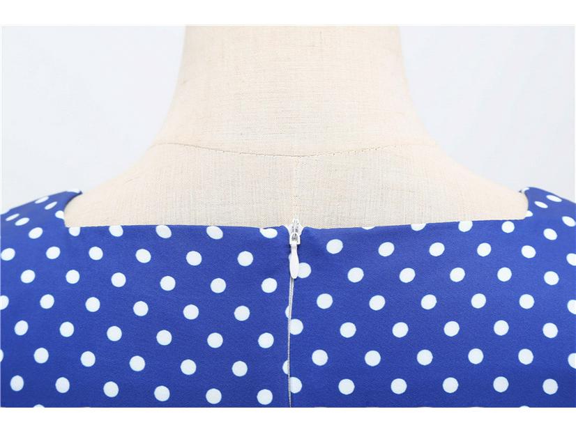 2021 New Casual Short-Sleeved Polka Dot Dress with Belt