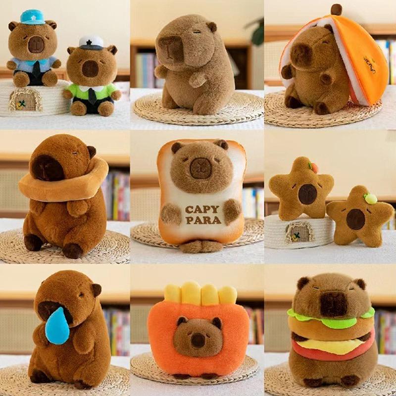 20-25 см плюшевая игрушка-трансвестит капибара мягкая мягкая имитация животных милая кукла мультфильм милое украшение для дома для девочек подарок