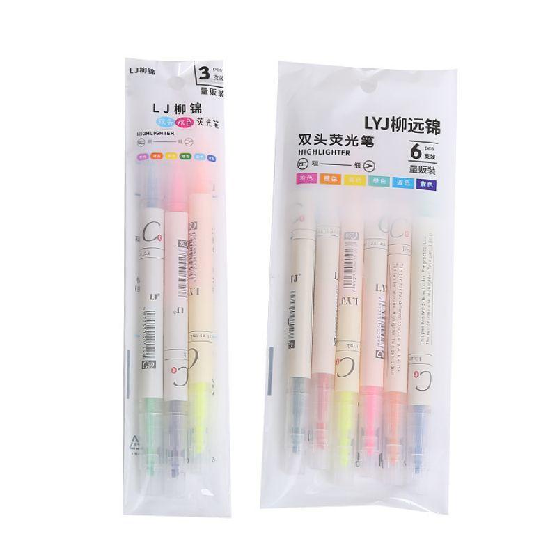 1 Pack Stationery Double Writing Creativity Multicolor Dual-ended Cute Art Marker Graffiti Highlighter
