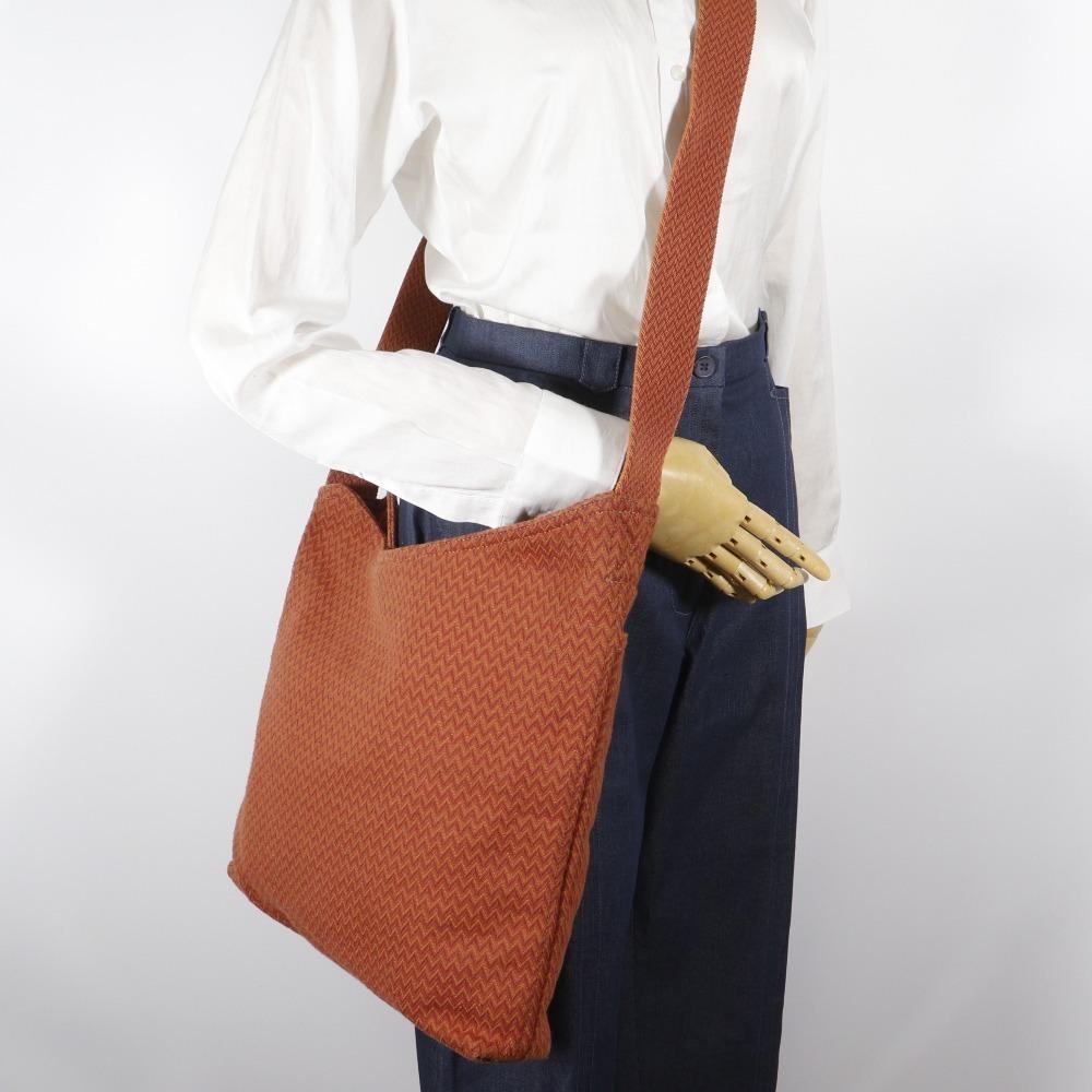 HERMES Sac des Pansages Shoulder Bag Orange canvas unisex Used