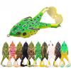 Thunder Frog Soft Bait: 9cm/13.6g Black Double Hook, Realistic Lure with Propeller Design