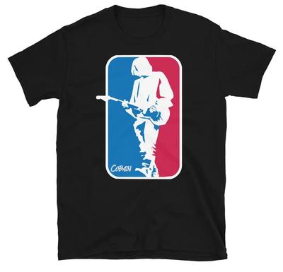 Курт Кобейн Спортивный логотип Nirvana Рок Футболка Черная 2025 Хлопковый топ Повседневная футболка с принтом для мужчин и женщин Харадзюку Женская одежда