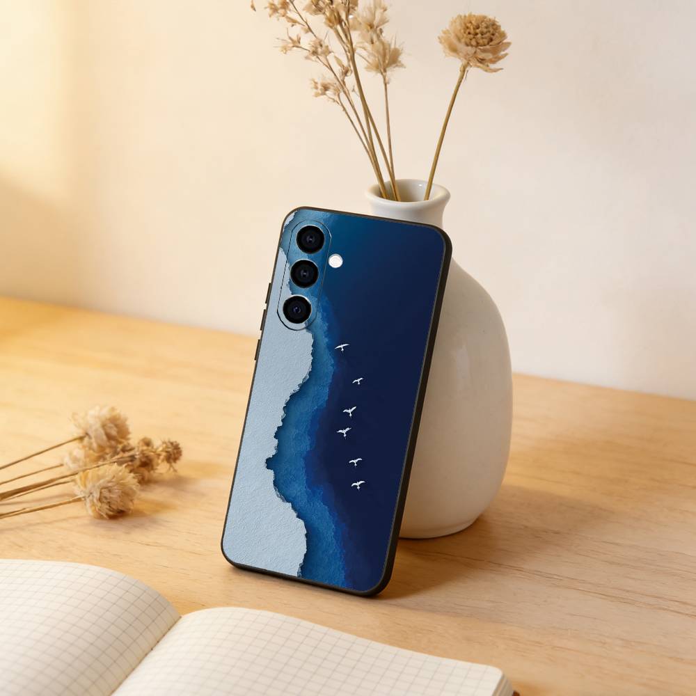 Морской чехол для телефона Samsung Galaxy A73, A72, A71, A70, A53, A52, A51, Мягкий силиконовый черный чехол